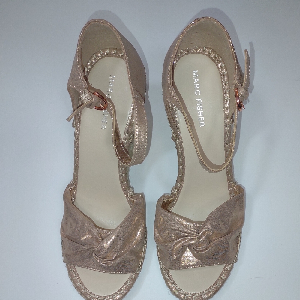 Marc Fisher, Sparkling Rose Gold, Platform Sandals.